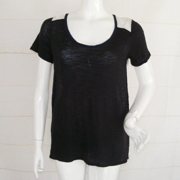 VINCE Tee, S, Black & White, Burnout, Color block, Short sleeves, Lightweight - Picture 9 of 9